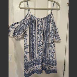 TRIXXI Draped Sleeve Pattern Mini Dress - Size XS